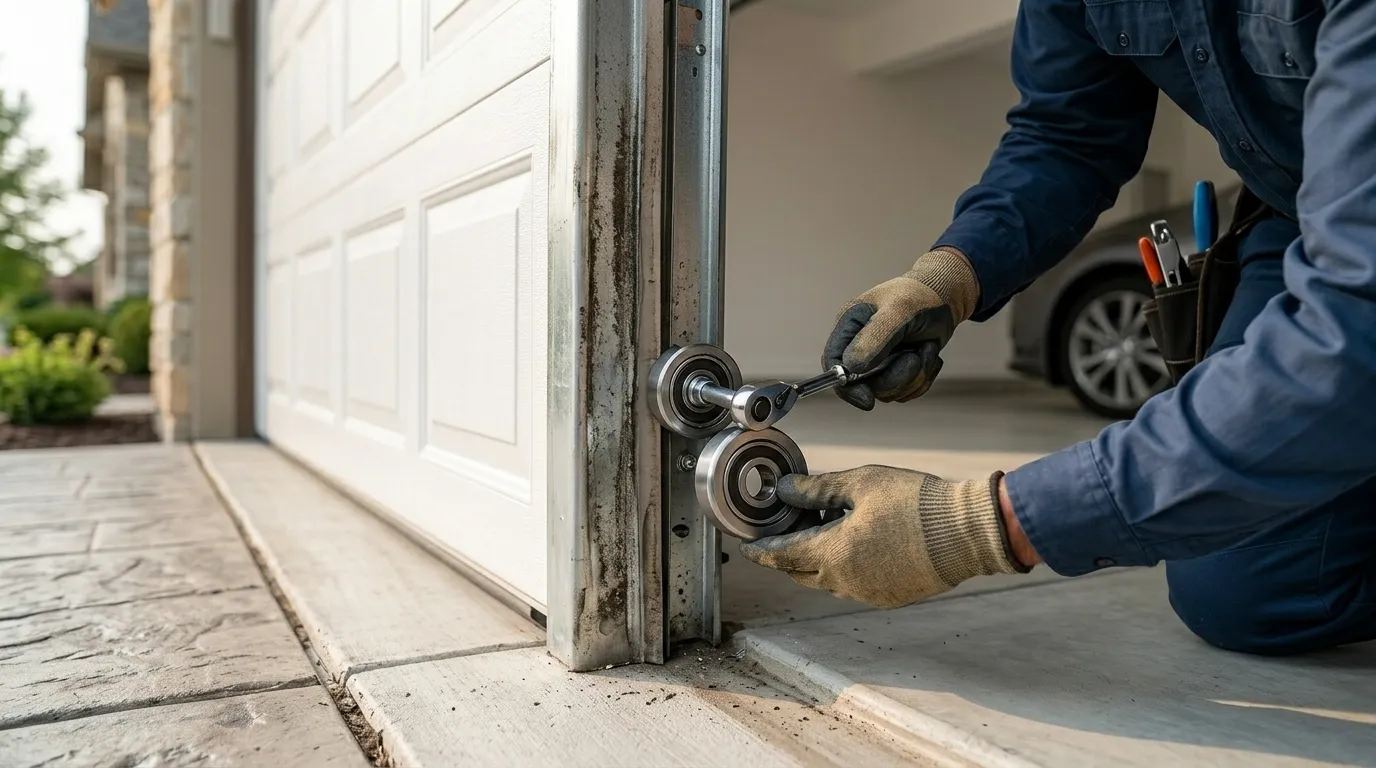 Modern flush garage door